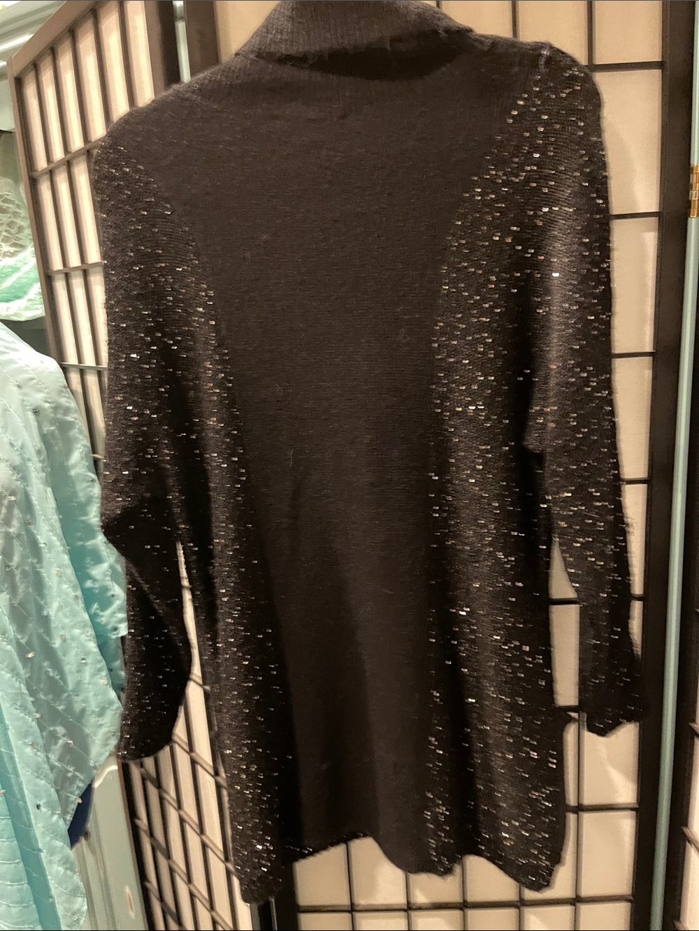 Picadilly  Black Cowl-Neck Sweater with Subtle Sparkle . - Picture 8 of 9